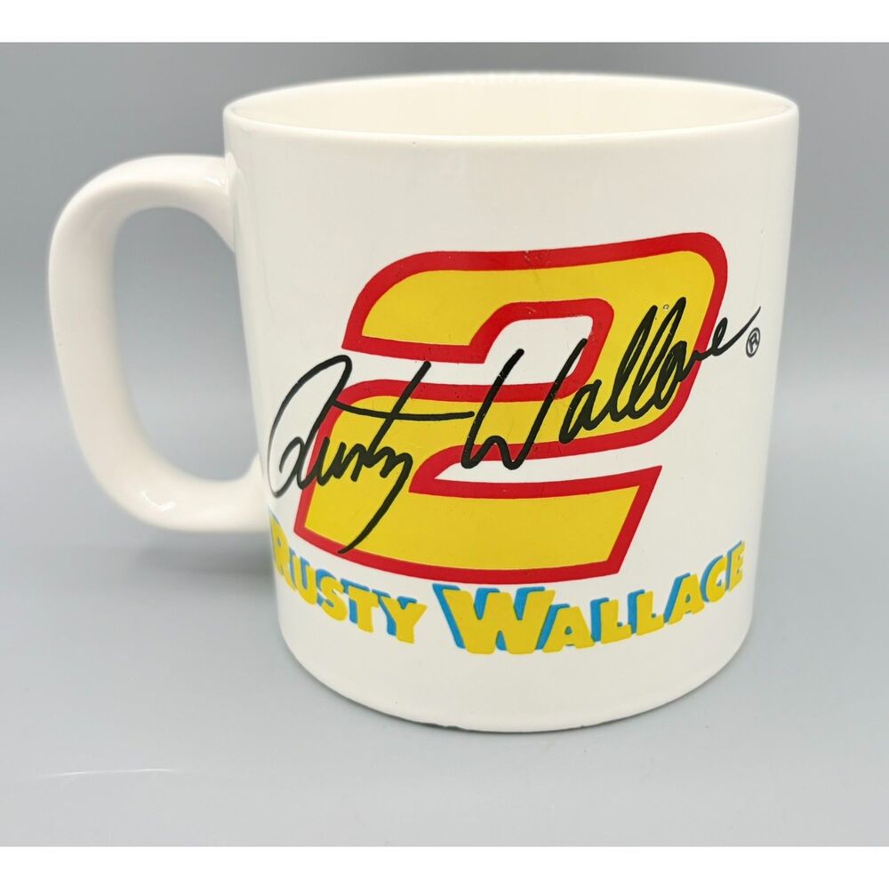 Vintage Rusty Wallace #2 Racing Coffee Mug Made in Taiwan NASCAR Driver